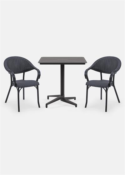 TİLİA BİSTRO SET MOON MASA SABİT 80X80 KARE - FLASH-R KOLTUK