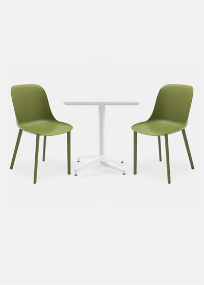 TİLİA BİSTRO SET MOON MASA SABİT 80X80 KARE - SHELL-P SANDALYE