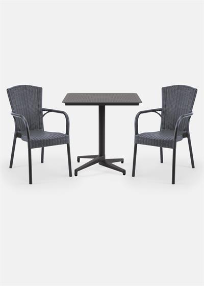 TİLİA BİSTRO SET MOON MASA SABİT 80X80 KARE - ROYAL KOLTUK