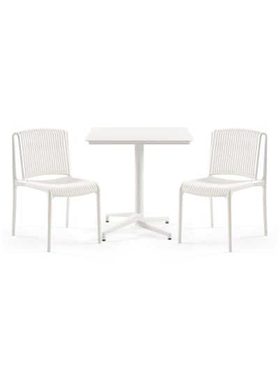 TİLİA BİSTRO SET MOON MASA SABİT 80X80 KARE - NES SANDALYE