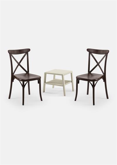 TİLİA MİNİ COFFE SET JOKER SEHPA 43X43 - CAPRİ SANDALYE