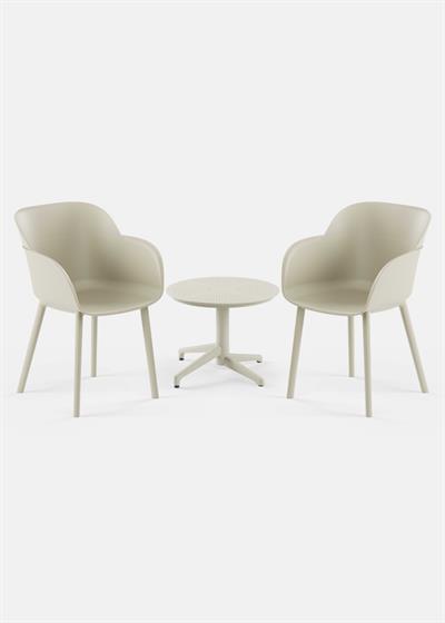 TİLİA MİNİ COFFE SET MOON SEHPA Ø60 CM YUVARLAK - SHELL-P KOLTUK