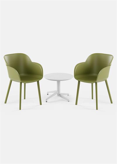 TİLİA MİNİ COFFE SET MOON SEHPA Ø60 CM YUVARLAK - SHELL-P KOLTUK