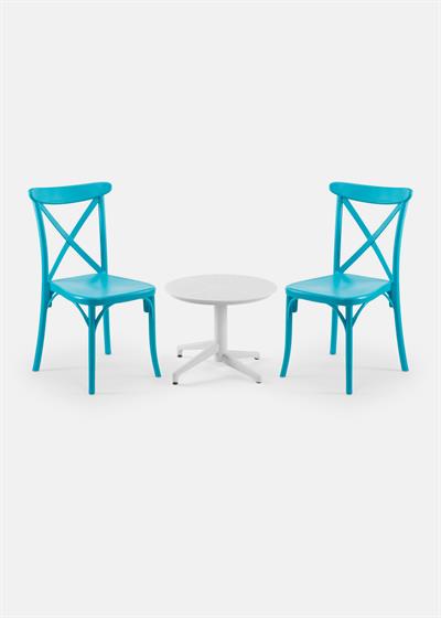 TİLİA MİNİ COFFE SET MOON SEHPA Ø60 CM YUVARLAK - CAPRİ SANDALYE