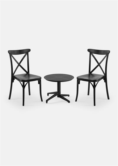 TİLİA MİNİ COFFE SET MOON SEHPA Ø60 CM YUVARLAK - CAPRİ SANDALYE