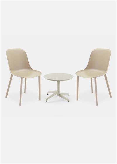 TİLİA MİNİ COFFE SET MOON SEHPA Ø60 CM YUVARLAK - SHELL-P SANDALYE