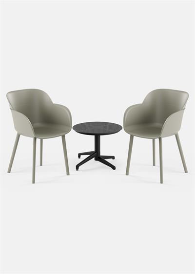 TİLİA MİNİ COFFE SET MOON SEHPA Ø60 CM YUVARLAK - SHELL-P KOLTUK