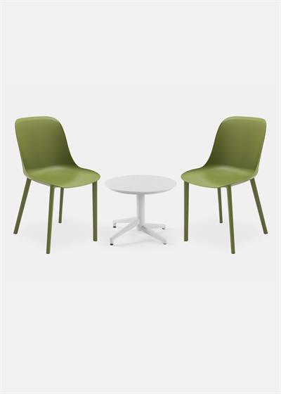 TİLİA MİNİ COFFE SET MOON SEHPA Ø60 CM YUVARLAK - SHELL-P SANDALYE