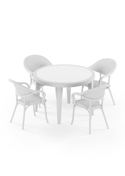 TİLİA OSAKA MASA TAKIMI Ø110 CM YUVARLAK - FLASH-R KOLTUK