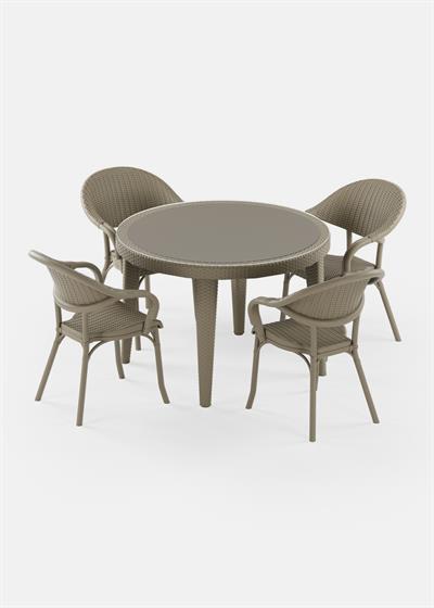 TİLİA OSAKA MASA TAKIMI Ø110 CM YUVARLAK - FLASH-R KOLTUK