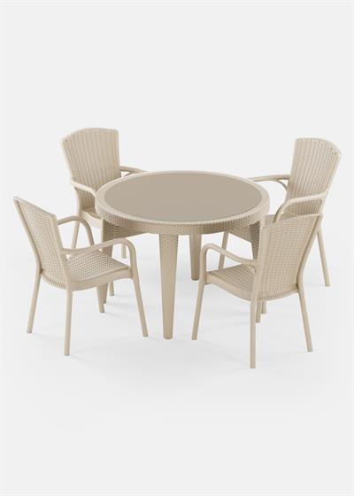 TİLİA OSAKA MASA TAKIMI Ø110 CM YUVARLAK - ROYAL KOLTUK