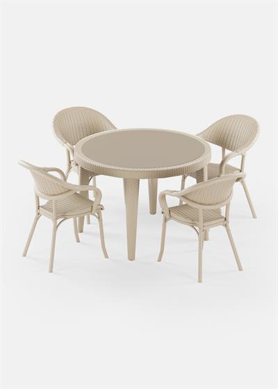 TİLİA OSAKA MASA TAKIMI Ø110 CM YUVARLAK - FLASH-R KOLTUK