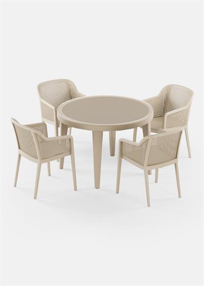 TİLİA OSAKA MASA TAKIMI Ø110 CM YUVARLAK - OCTA KOLTUK