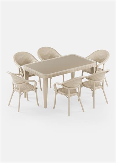 TİLİA OSAKA MASA TAKIMI 90X150 CM DİKDÖRTGEN - FLASH-R KOLTUK