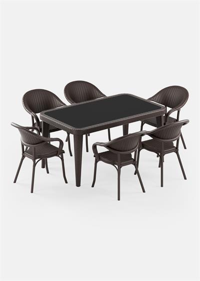 TİLİA OSAKA MASA TAKIMI 90X150 CM DİKDÖRTGEN - FLASH-R KOLTUK