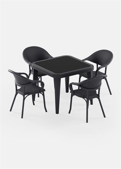 TİLİA OSAKA MASA TAKIMI 90X90 CM KARE - FLASH-R KOLTUK