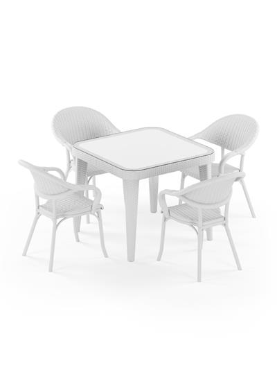 TİLİA OSAKA MASA TAKIMI 90X90 CM KARE - FLASH-R KOLTUK