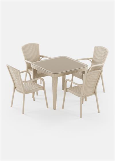 TİLİA OSAKA MASA TAKIMI 90X90 CM KARE - ROYAL KOLTUK