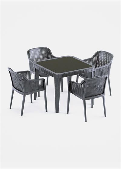 TİLİA OSAKA MASA TAKIMI 90X90 CM KARE - OCTA KOLTUK