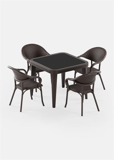 TİLİA OSAKA MASA TAKIMI 90X90 CM KARE - FLASH-R KOLTUK