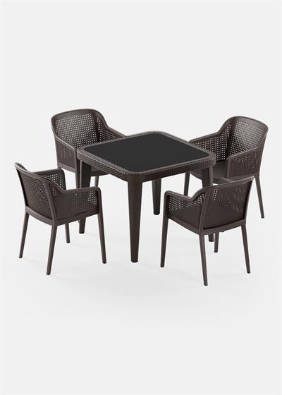 TİLİA OSAKA MASA TAKIMI 90X90 CM KARE - OCTA KOLTUK