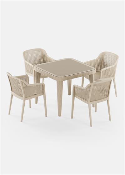 TİLİA OSAKA MASA TAKIMI 90X90 CM KARE - OCTA KOLTUK