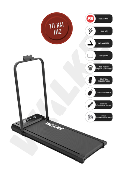 W-fit Bluetoothlu Uygulamalı Uzaktan Kumandalı Koşu Bandı 10 Km Hız