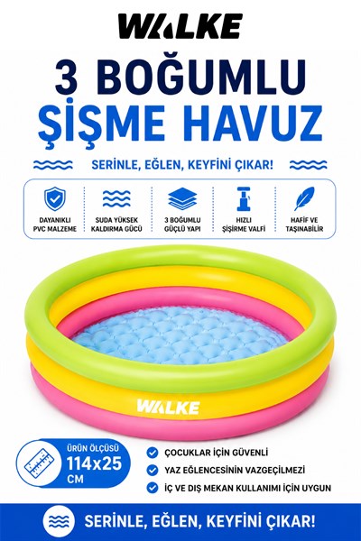 WALKE 14103 3 BOĞUMLU ŞİŞME HAVUZ 114*25