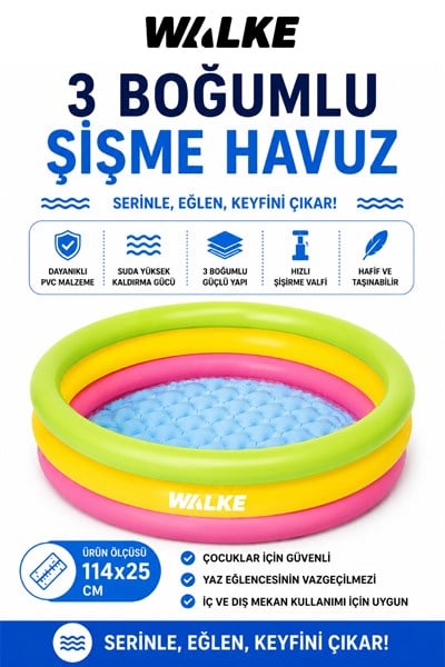 WALKE 14103 3 BOĞUMLU ŞİŞME HAVUZ 114*25