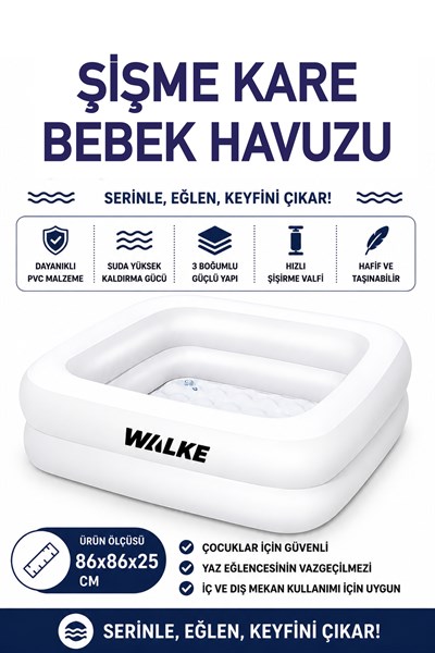 WALKE 14112 ŞİŞME KARE HAVUZ 86*86*25