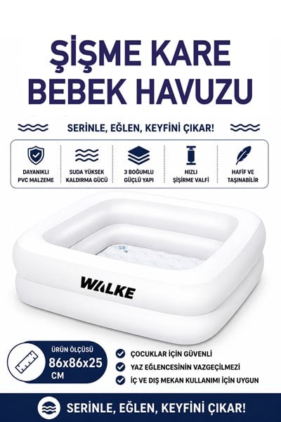 WALKE 14112 ŞİŞME KARE HAVUZ 86*86*25