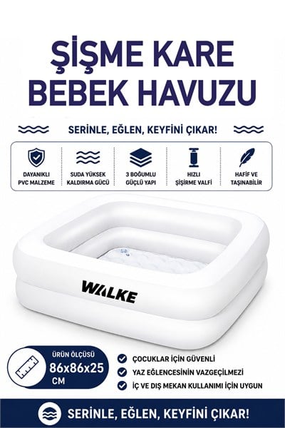 WALKE 14112 ŞİŞME KARE HAVUZ 86*86*25