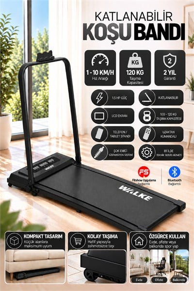 Walke W-FIT Uzaktan Kumandalı  Koşu Bandı 10 Km / Hz