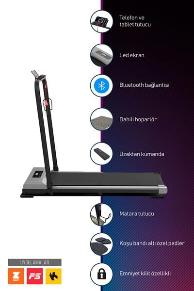 WFİT PRO X Uzaktan Kumandalı MP3-UYGULAMA BAĞLANTILI Koşu Bandı