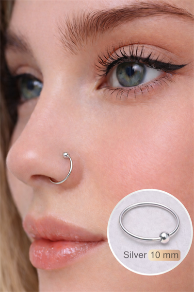 316 L Çelik Mini Toplu Halka Burun Piercing 10 mm