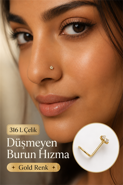 Çiçek Model Düşmeyen Kıvrımlı Çelik Burun Hızması
