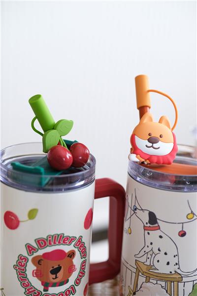 Kiraz Desenli Quencher Cup 1200ML Paslanmaz Çelik Termos