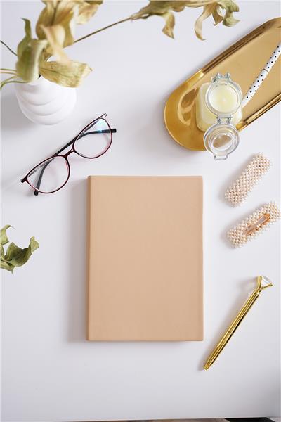 Kişiye Özel Bej Esnek Kapaklı Defter 