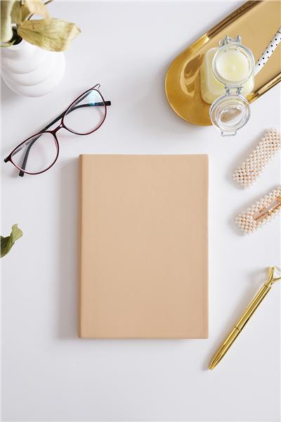 Kişiye Özel Bej Esnek Kapaklı Defter 