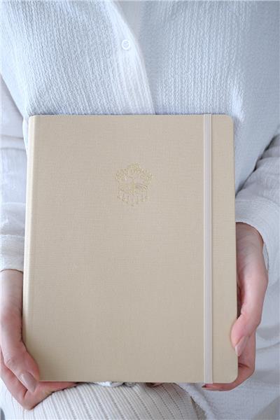 Kişiye Özel Gizli Spiralli Bej Canvas Defter
