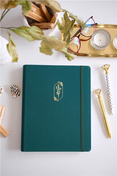 Kişiye Özel Gizli Spiralli Yeşil Canvas Defter