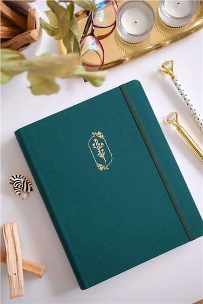 Kişiye Özel Gizli Spiralli Yeşil Canvas Defter
