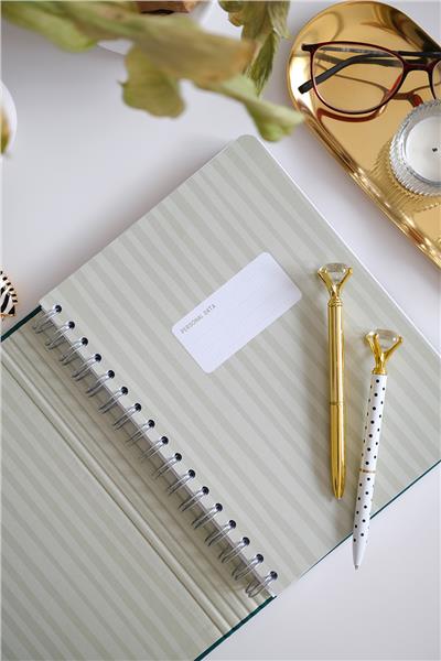 Kişiye Özel Gizli Spiralli Yeşil Canvas Defter