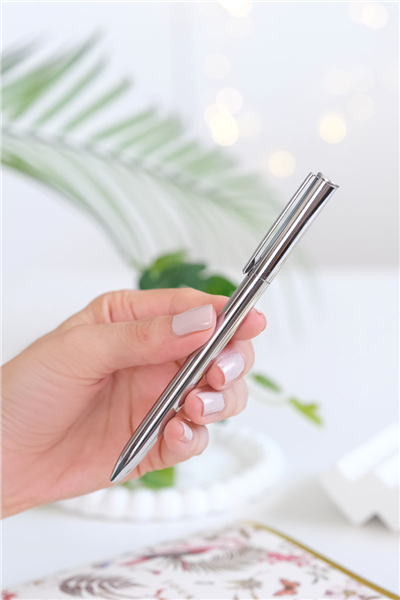Kişiye Özel Gümüş Metal Tükenmez Kalem 0,7 mm