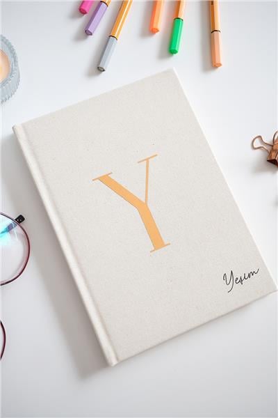 Kişiye Özel Ham Renk Clutch Çanta-Defter İkili Hediye Seti