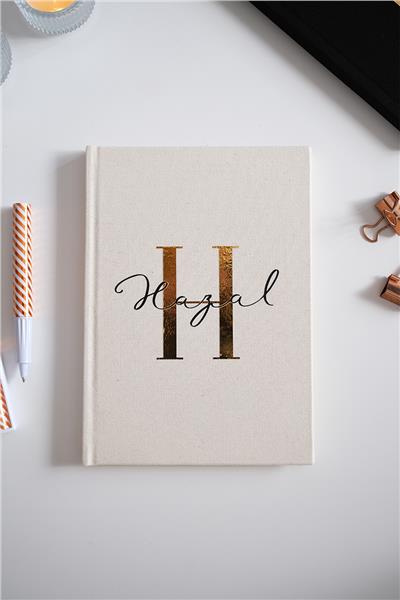 Kişiye Özel Ham Renk Clutch Çanta-Defter İkili Hediye Seti