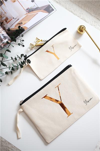 Kişiye Özel Ham Renk Clutch Çanta - Kalemlik İkili Hediye Seti