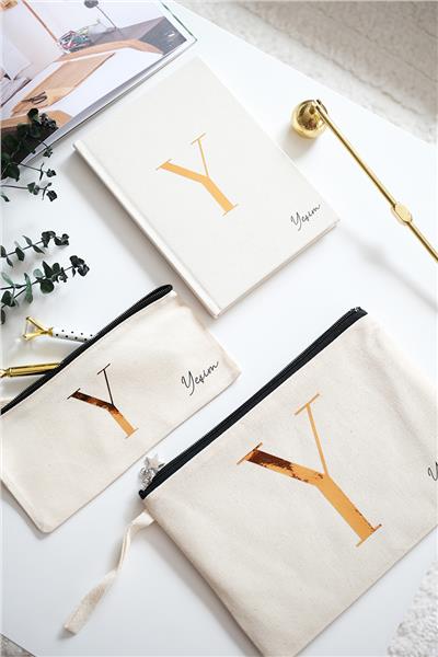 Kişiye Özel Ham Renk Clutch-Defter-Kalemlik Üçlü Hediye Seti