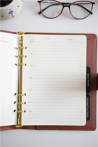 Kişiye Özel Kahve Organizer Haftalık Planlayıcı Tarihsiz Defter 
