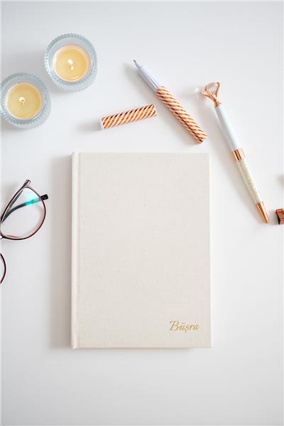 Kişiye Özel Kanvas Defter Ham Renk